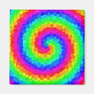 Rainbow Spiral Mosaic Tile Magneet