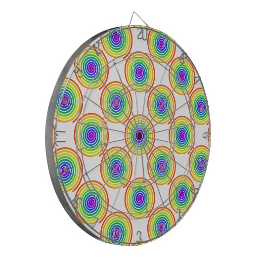 Rainbow Spiral Pattern Dartbord (Voorkant Links)