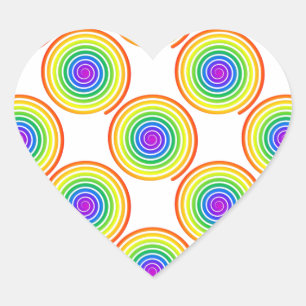 Rainbow Spiral Pattern Hart Sticker