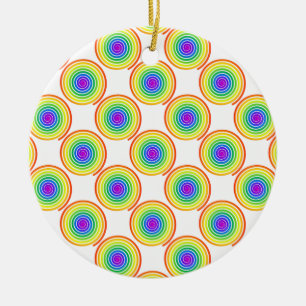 Rainbow Spiral Pattern Keramisch Ornament