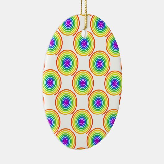 Rainbow Spiral Pattern Keramisch Ornament (Rechts)