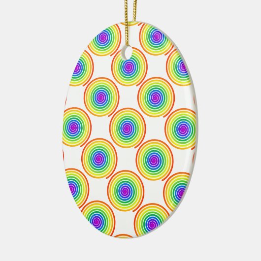 Rainbow Spiral Pattern Keramisch Ornament (Links)