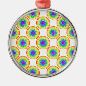 Rainbow Spiral Pattern Metalen Ornament (Voorkant)