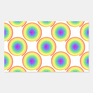 Rainbow Spiral Pattern Rechthoekige Sticker