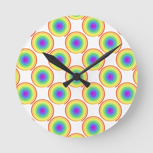 Rainbow Spiral Pattern Ronde Klok (Voorkant)