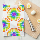 Rainbow Spiral Pattern Theedoek (Quarter Fold)