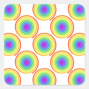 Rainbow Spiral Pattern Vierkante Sticker