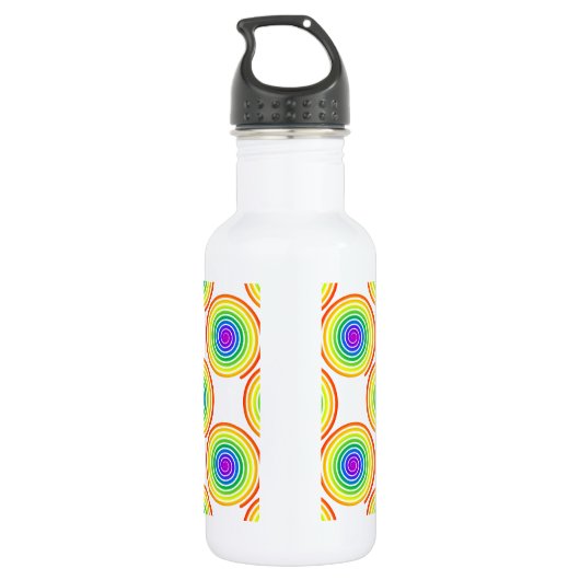 Rainbow Spiral Pattern Waterfles (Achterkant)