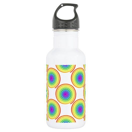 Rainbow Spiral Pattern Waterfles (Voorkant)