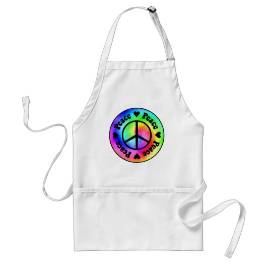 Rainbow Spiral Peace & Love Apron Standaard Schort (Voorkant)