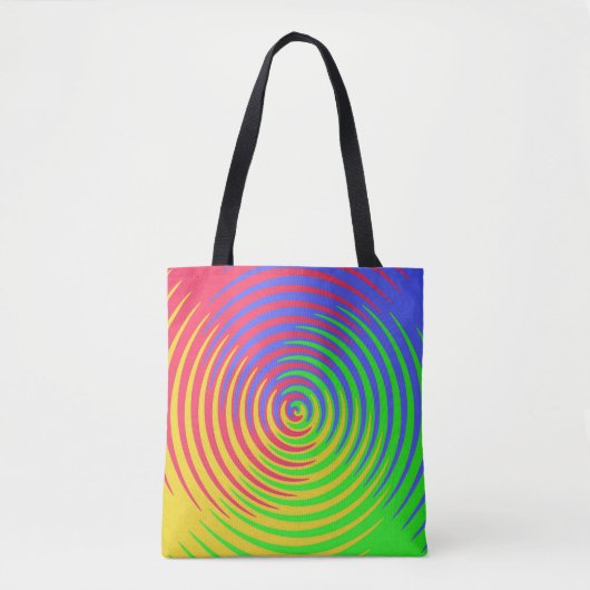 Rainbow Spiral Red Blue Yellow Green Canvas tas (Voorkant)