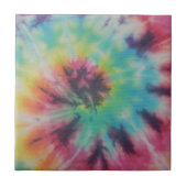 Rainbow Spiral Tie Dye fluorescent Tegeltje (Voorkant)