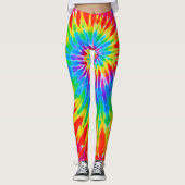 Rainbow Spiral Tie Dye Leggings (Voorkant)