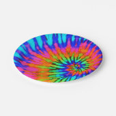 Rainbow Spiral Tie Dye Papieren Bordje (Gekanteld)