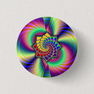 Rainbow Spiral Wiskunde Art Ronde Button 3,2 Cm