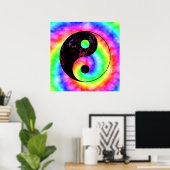 Rainbow Spiral Yin Yang Poster (Thuiskantoor)