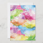 Rainbow splash Art Birthday Party Invitation Kaart (Achterkant)
