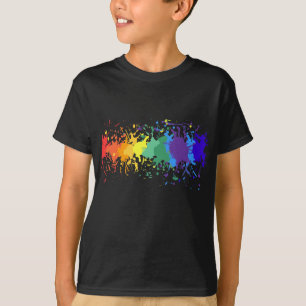RAINBOW SPLASH ARTISTIC GRAFFITI PAINT DRIP T-SHIRT