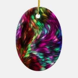 Rainbow Splash Ceramic Ornament