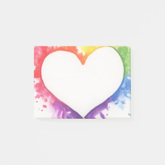 Rainbow Splash Heart Sticky Notes