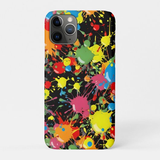 Rainbow Splash Paint Droplets PD Case-Mate iPhone Case (Achterkant)