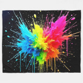 Rainbow Splash Powder Art Fleece Deken (Voorkant (Horizontaal))