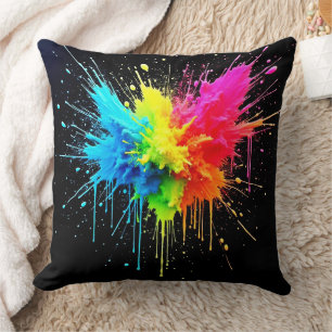 Rainbow Splash Powder Art Kussen