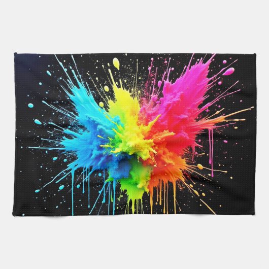 Rainbow Splash Powder Art Theedoek (Horizontaal)