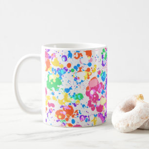 Rainbow Splatter Art Colorful Splashes Koffiemok