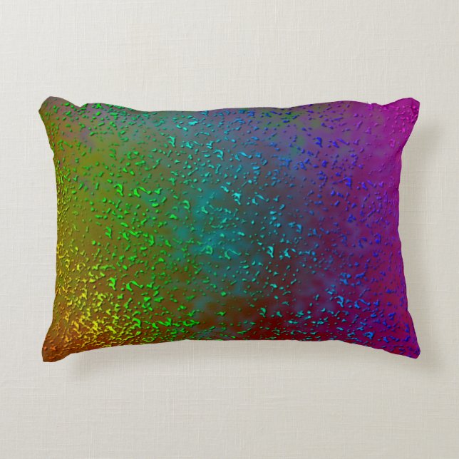 Rainbow Splatter, gemengd ontwerp voor mediataart Decoratief Kussen (Voorkant)