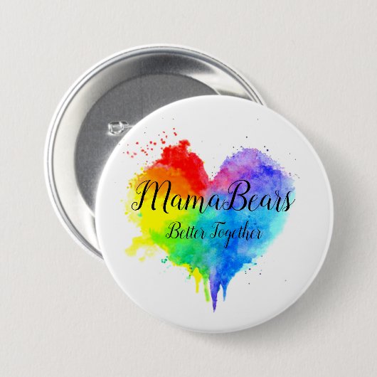 Rainbow Splatter Heart Better Together Button (Voorkant /achterkant)