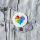Rainbow Splatter Heart Better Together Button (In situ)