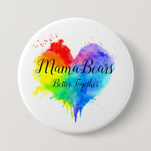 Rainbow Splatter Heart Better Together Button