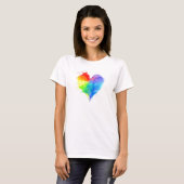 Rainbow Splatter Heart T Shirt (Voorkant volledig)