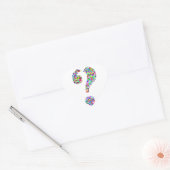 Rainbow Splatter-vraagteken Hart Sticker (Envelop)