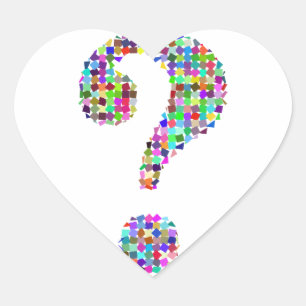 Rainbow Splatter-vraagteken Hart Sticker