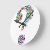 Rainbow Splatter-vraagteken Ronde Klok (Hoek)