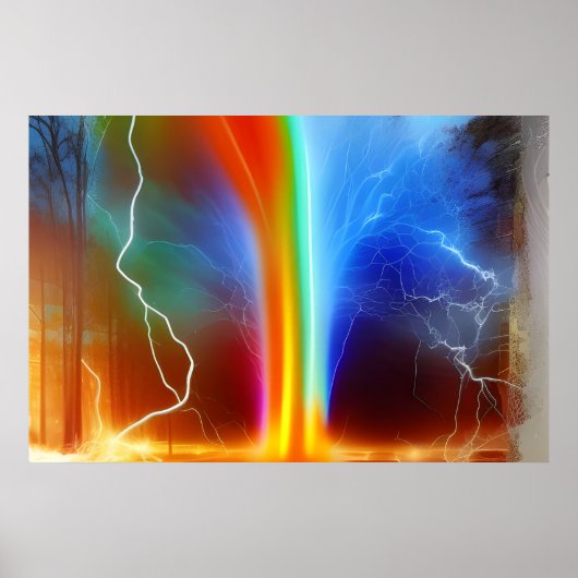 Rainbow Split Lightning Poster (Voorkant)