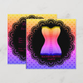 Rainbow SPOT CORSET BACHELORETTE INVITATION PARTI (Devant / Derrière)