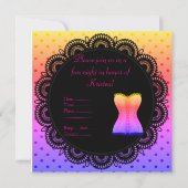 Rainbow SPOT CORSET BACHELORETTE INVITATION PARTI (Dos)