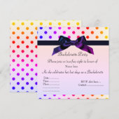RAINBOW SPOT PINK BACHELORETTE INVITATIE KAART (Voorkant / Achterkant)