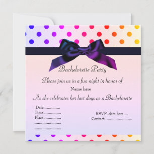 RAINBOW SPOT PINK BACHELORETTE INVITATIE KAART