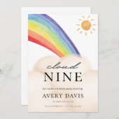 Rainbow Spring Kids verjaardagsfeestje uitnodiging (Voorkant / Achterkant)