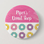 Rainbow Sprinkle Donut Shop Button (Voorkant)