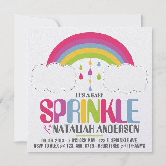 RAINBOW SPRINKLE Invitation Kaart (Voorkant)