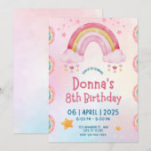 Rainbow Sprinkle Kids Birthday Party Kaart (Voorkant / Achterkant)