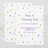 Rainbow Sprinkles Anniversaire Invitation Motif (Devant / Derrière)