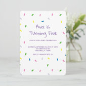 Rainbow Sprinkles Anniversaire Invitation Motif (Debout devant)
