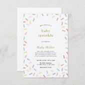 Rainbow Sprinkles Baby Sprinkle uitnodiging (Voorkant / Achterkant)