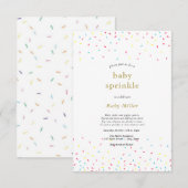 Rainbow Sprinkles Baby Sprinkle uitnodiging (Voorkant / Achterkant)